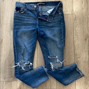 Distressed Express Jeans.
